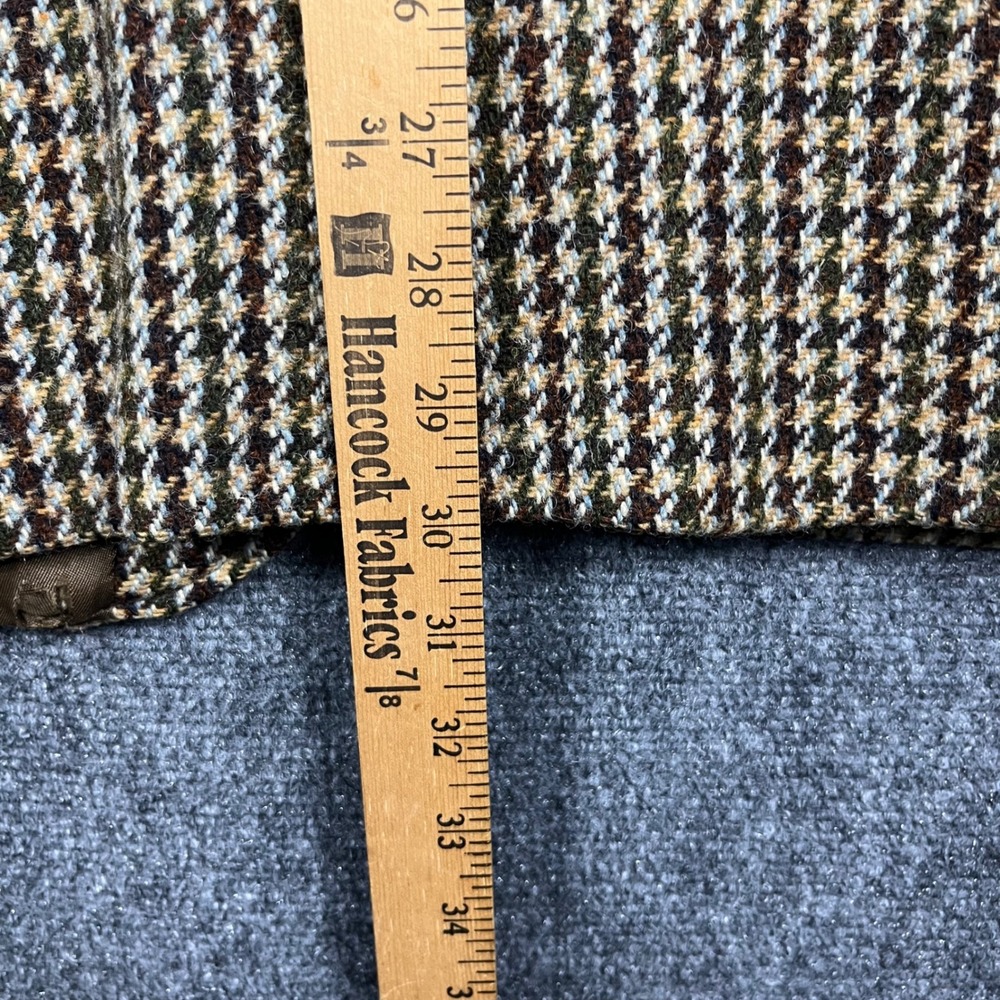 Dunn & Co Harris Tweed Sport Coat Mens 42 Brown Green Wool Check Blazer Vintage - Picture 8 of 14